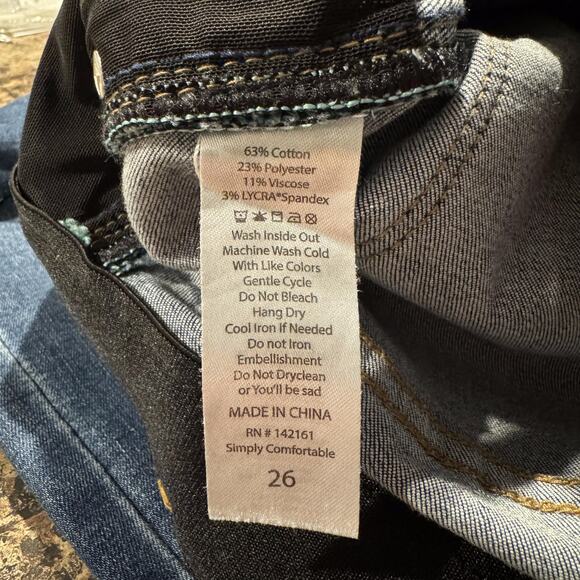 LuLaRoe Womens Jeans Skinny Distressed Elastic Waist Zip Fly Blue Size 26 IP - Picture 3 of 6